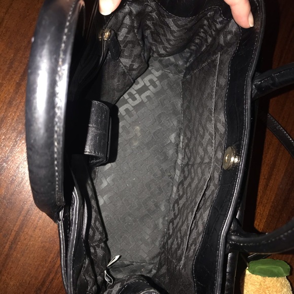 Diane Von Furstenberg DVF Secret Agent Tote Bag Purse Black Croc Embossed HTF - Picture 5 of 16